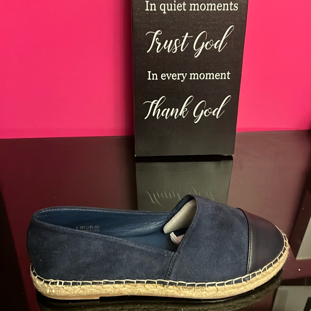 Navy Espadrille Flats
